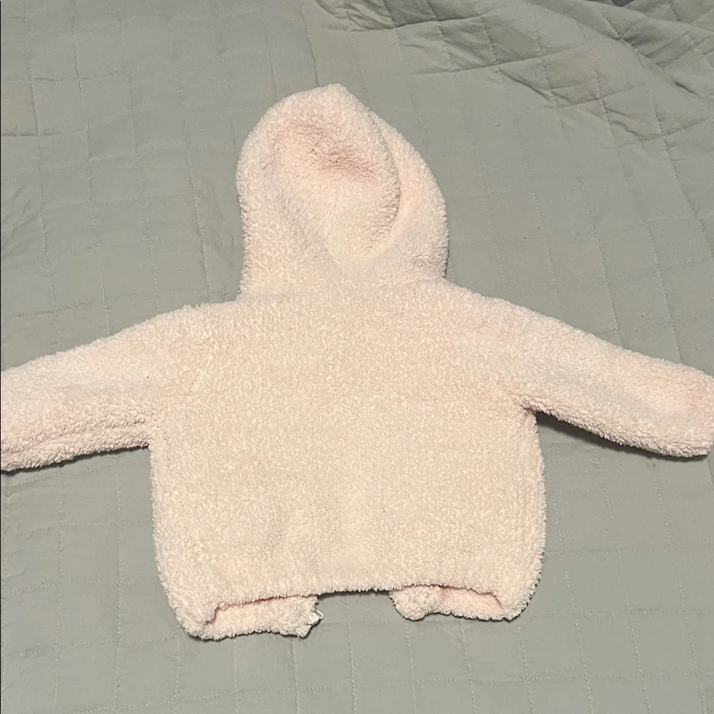 Angel dear Cozy Plush Hooded Baby Jacket - Light Pink (0-6 months) - Picture 4 of 4